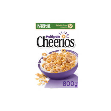 Nestlé Cheerios Multigrain Cereal 800g box – high-fibre whole grain breakfast cereal